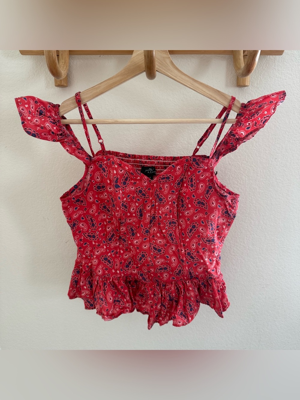Boho Y2K western festival coquette bandana paisley corset style ruffle crop top